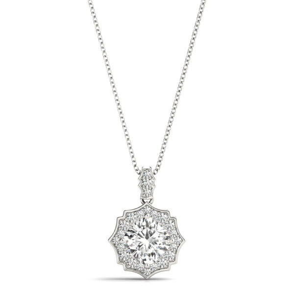 Scalloped Cushion Halo Pendant - Image 4