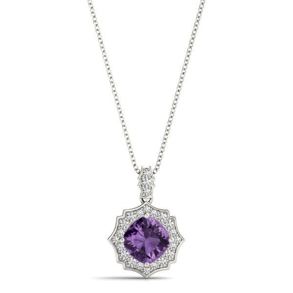 Scalloped Cushion Halo Pendant - Image 3