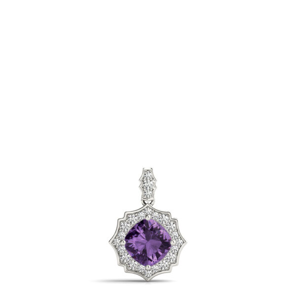 Scalloped Cushion Halo Pendant