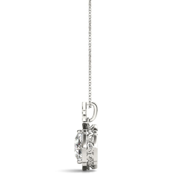 Scalloped Cushion Halo Pendant - Image 2