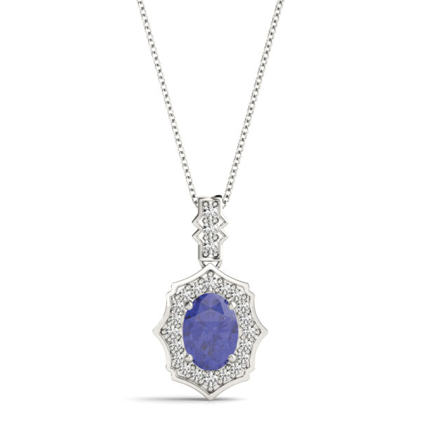 Scalloped Oval Halo Pendant - Image 2