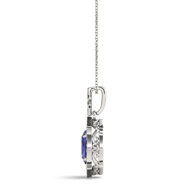 Scalloped Oval Halo Pendant - Image 4