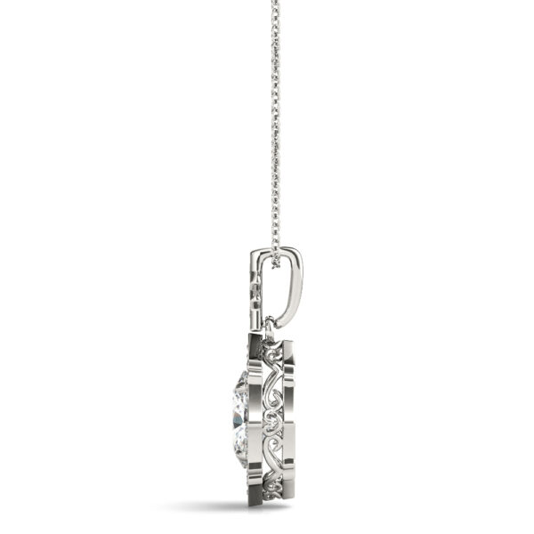 Scalloped Oval Halo Pendant - Image 3