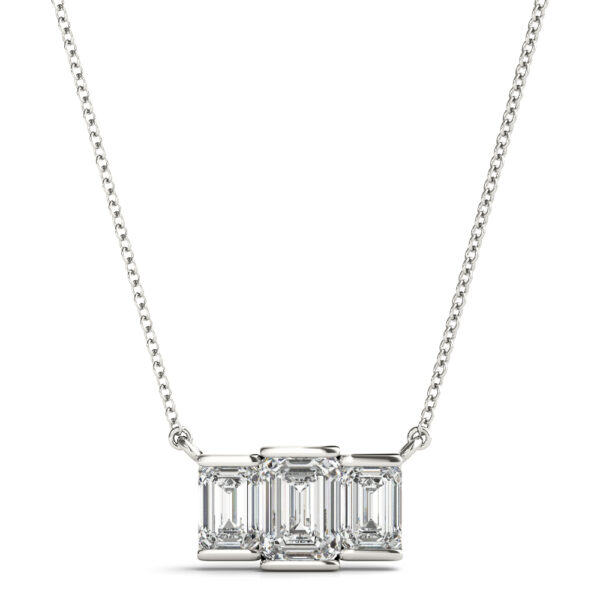 3 Stone Emerald Cut Pendant