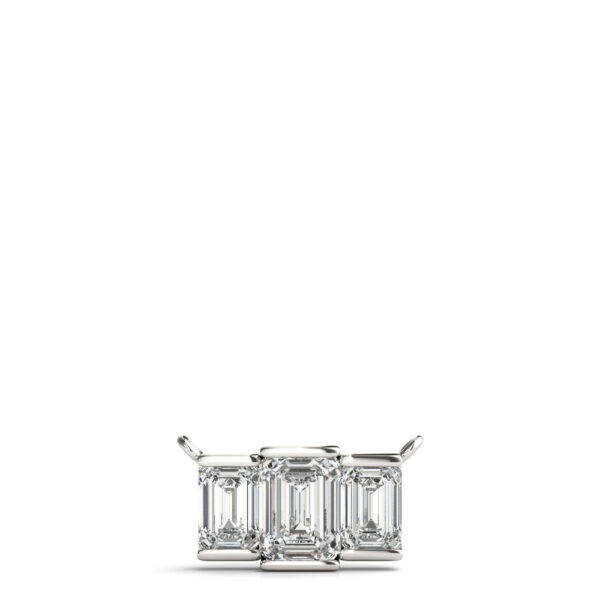 3 Stone Emerald Cut Pendant - Image 2