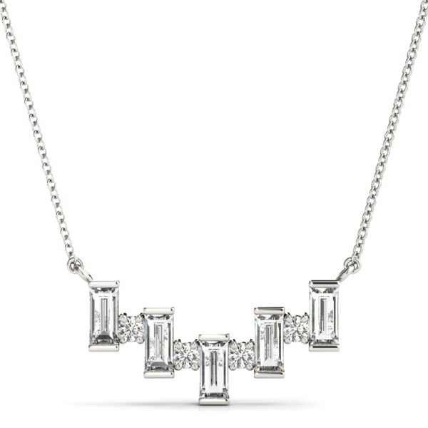 Emerald Cut & Round Pendant - Image 2